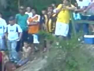 Edan latins having reged movie in the river while rest of the village looking clip