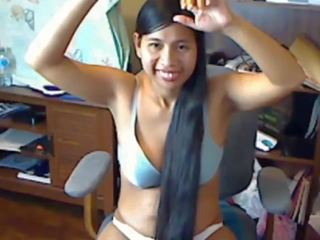 Ładne długo włosy azjatyckie striptease i hairplay: hd x oceniono film da